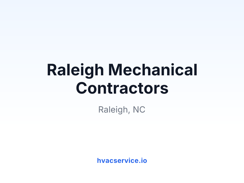 Raleigh Mechanical Contractors
