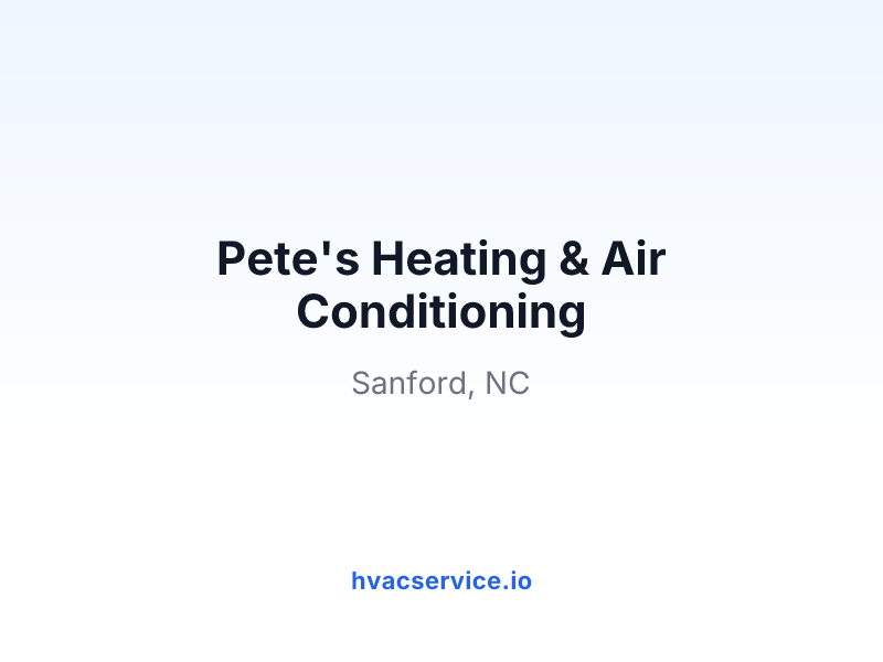 Pete's Heating & Air Conditioning