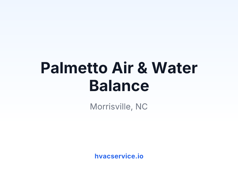 Palmetto Air & Water Balance