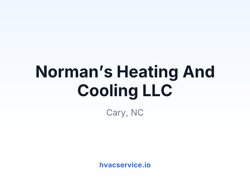Norman’s Heating And Cooling LLC