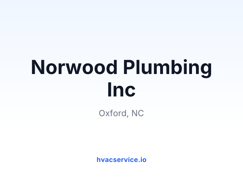 Norwood Plumbing Inc