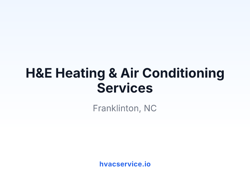 H&E Heating & Air Conditioning Services