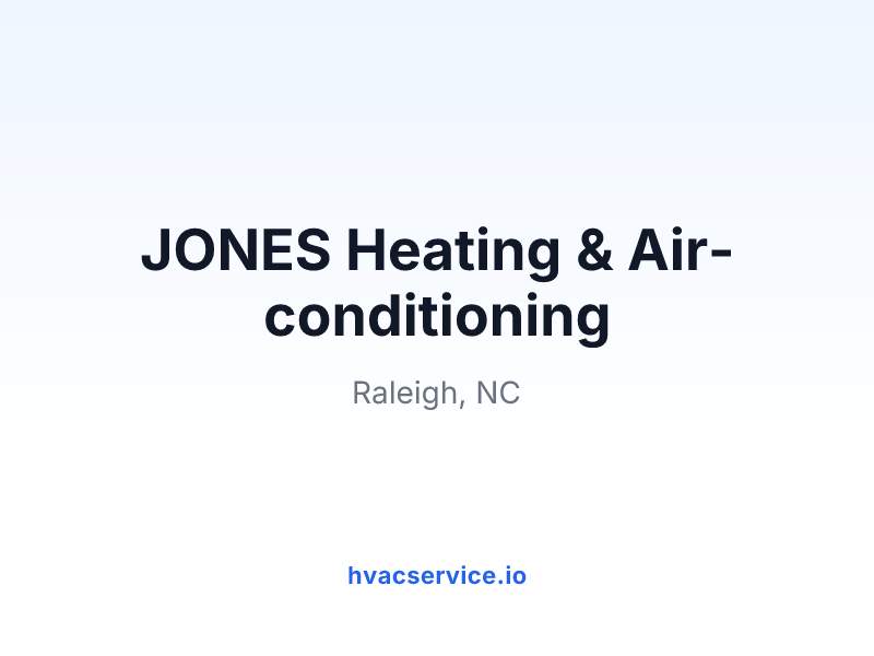 JONES Heating & Air-conditioning