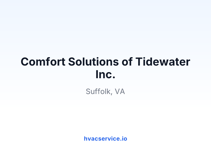 Comfort Solutions of Tidewater Inc.