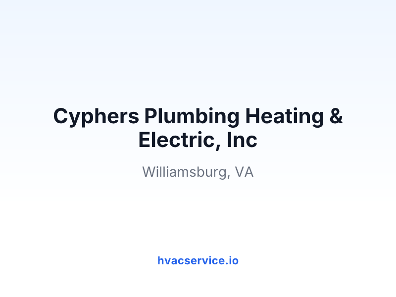 Cyphers Plumbing Heating & Electric, Inc