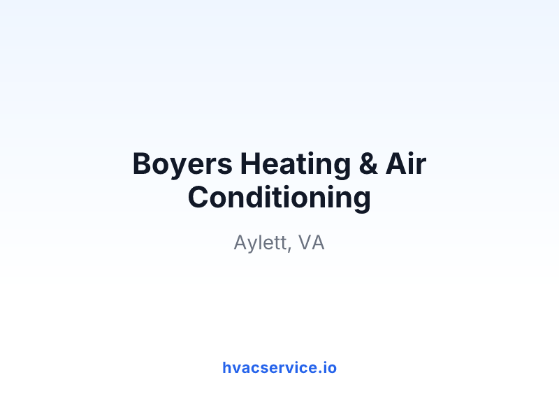 Boyers Heating & Air Conditioning