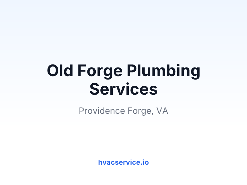 Old Forge Plumbing Services