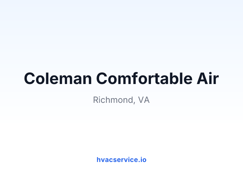 Coleman Comfortable Air