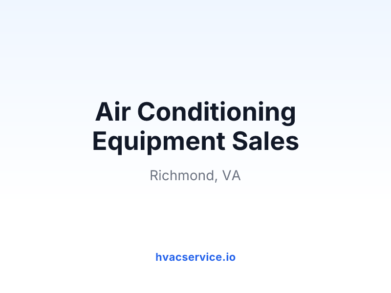 Air Conditioning Equipment Sales