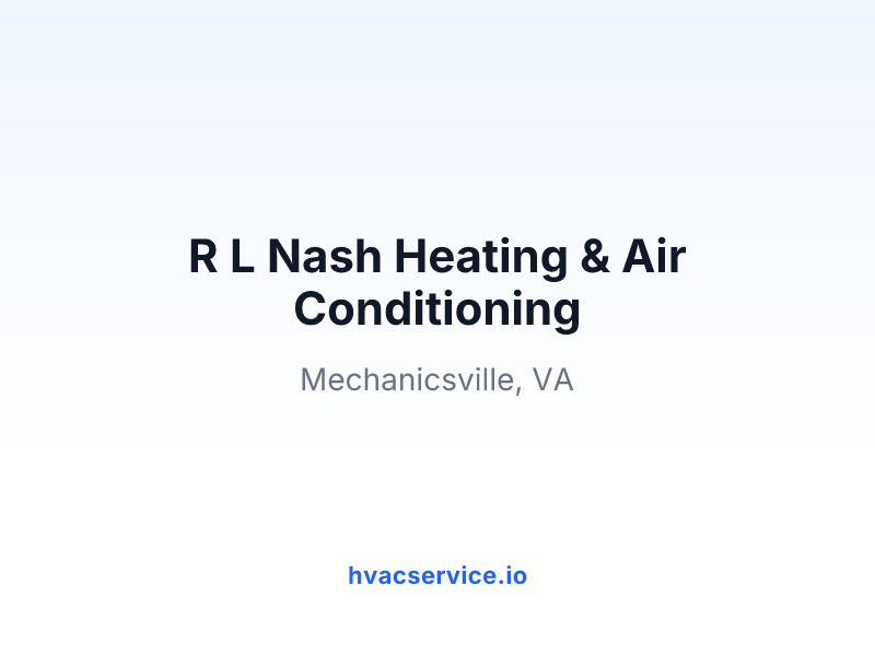 R L Nash Heating & Air Conditioning