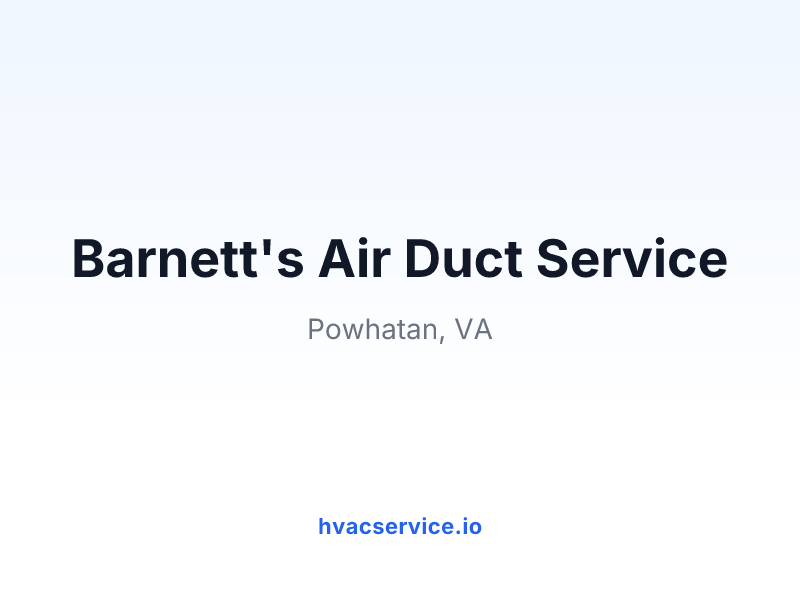 Barnett's Air Duct Service