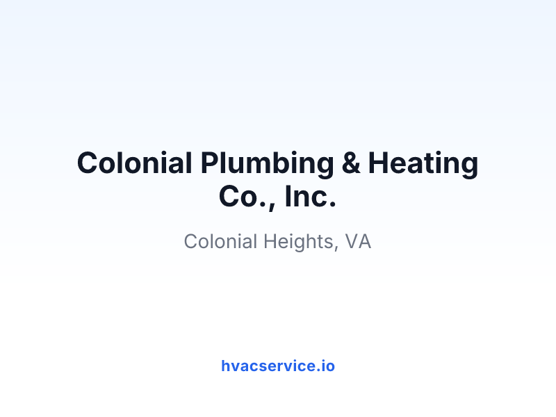 Colonial Plumbing & Heating Co., Inc.