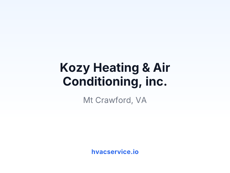 Kozy Heating & Air Conditioning, inc.