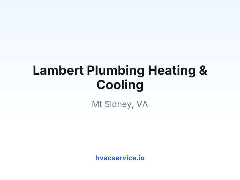 Lambert Plumbing Heating & Cooling
