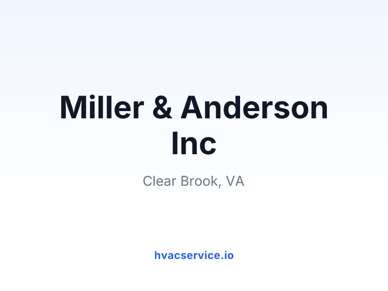 Miller & Anderson Inc