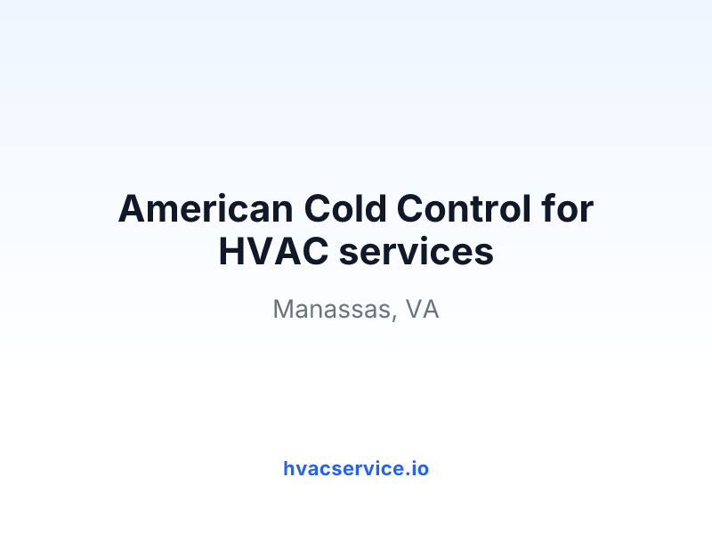 American Cold Control for HVAC services