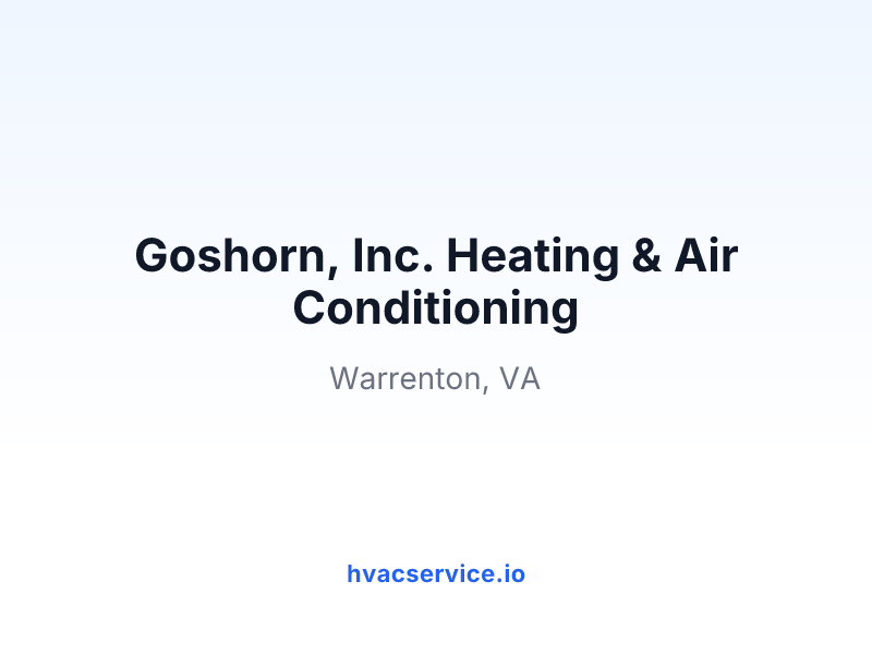 Goshorn, Inc. Heating & Air Conditioning