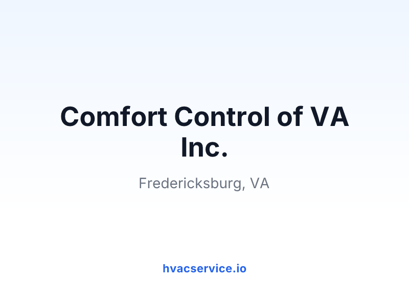Comfort Control of VA Inc.