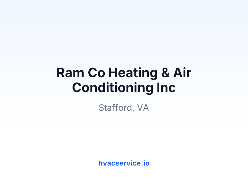 Ram Co Heating & Air Conditioning Inc