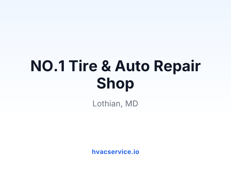 NO.1 Tire & Auto Repair Shop
