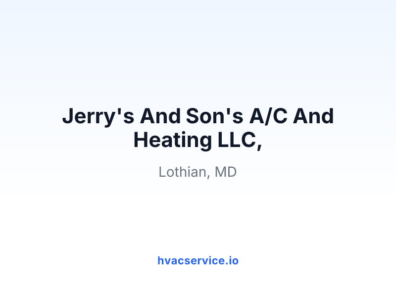 Jerry's And Son's A/C And Heating LLC,