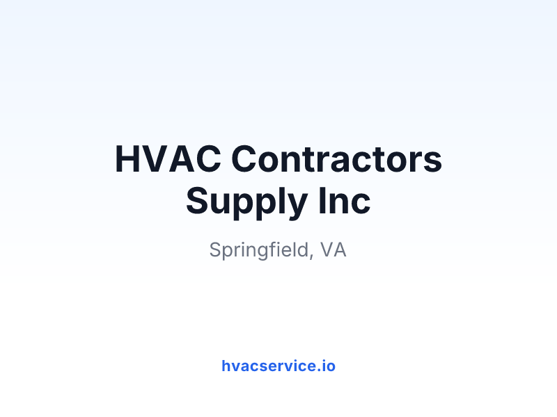 HVAC Contractors Supply Inc