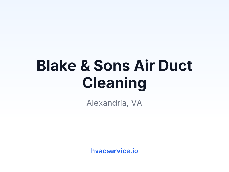 Blake & Sons Air Duct Cleaning