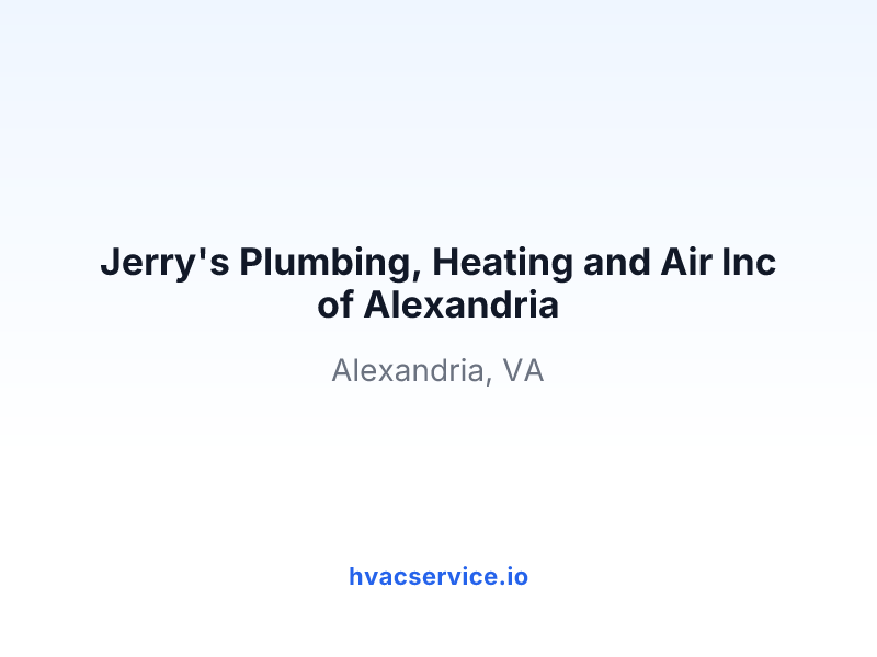 Jerry's Plumbing, Heating and Air Inc of Alexandria
