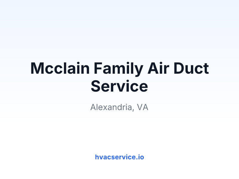 Mcclain Family Air Duct Service