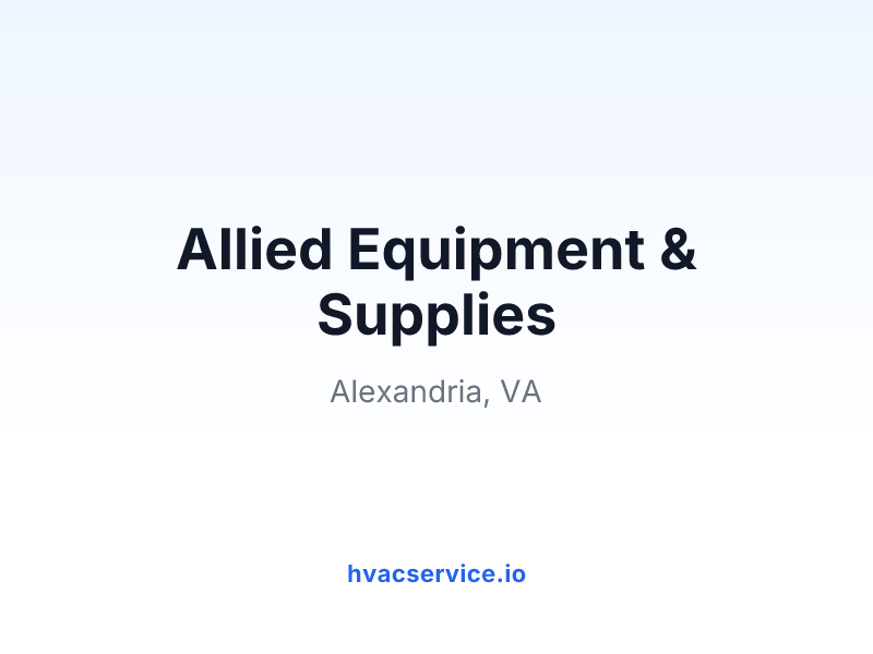 Allied Equipment & Supplies