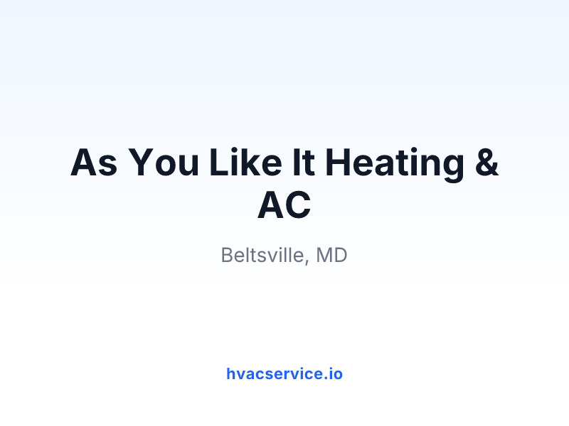 As You Like It Heating & AC