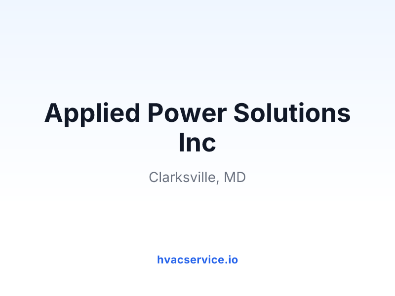 Applied Power Solutions Inc