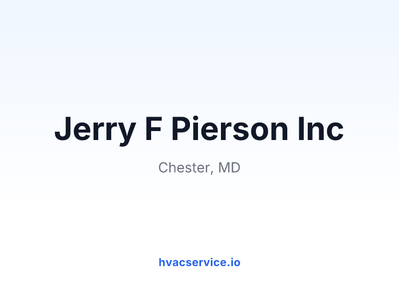 Jerry F Pierson Inc