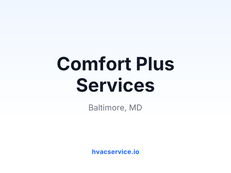 Comfort Plus Services