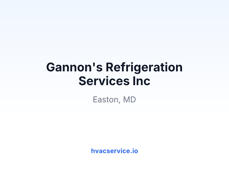 Gannon's Refrigeration Services Inc