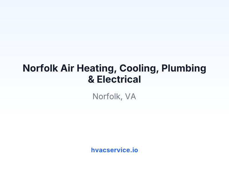 Norfolk Air Heating, Cooling, Plumbing & Electrical