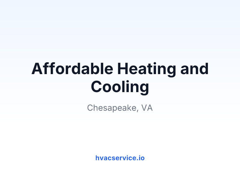 Affordable Heating and Cooling