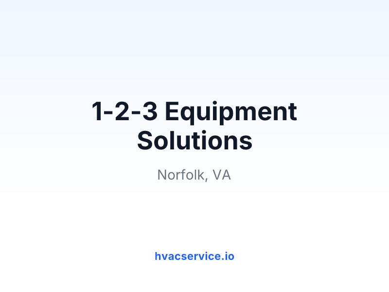 1-2-3 Equipment Solutions