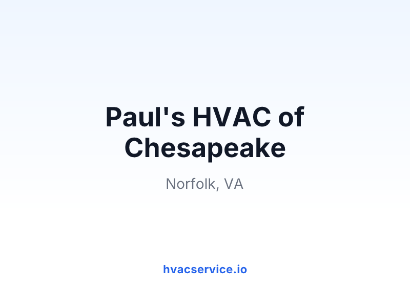 Paul's HVAC of Chesapeake