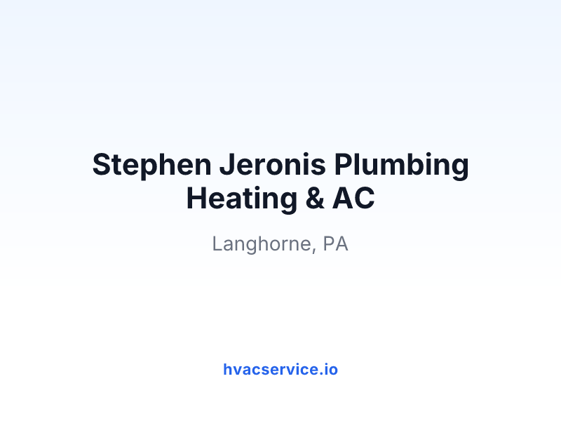 Stephen Jeronis Plumbing Heating & AC