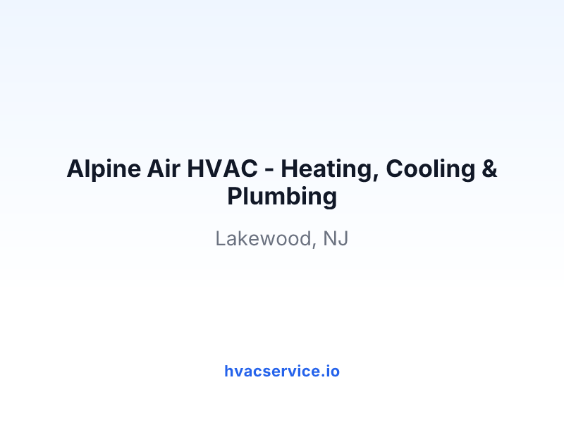 Alpine Air HVAC - Heating, Cooling & Plumbing