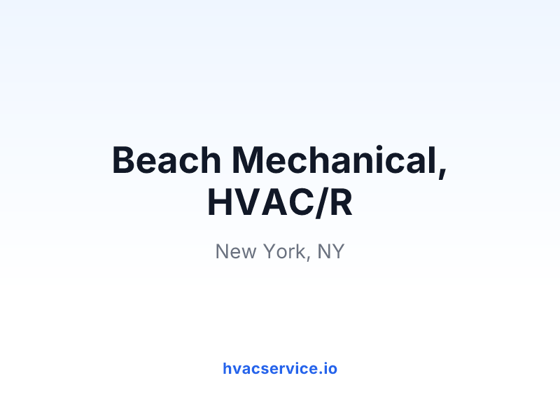 Beach Mechanical, HVAC/R
