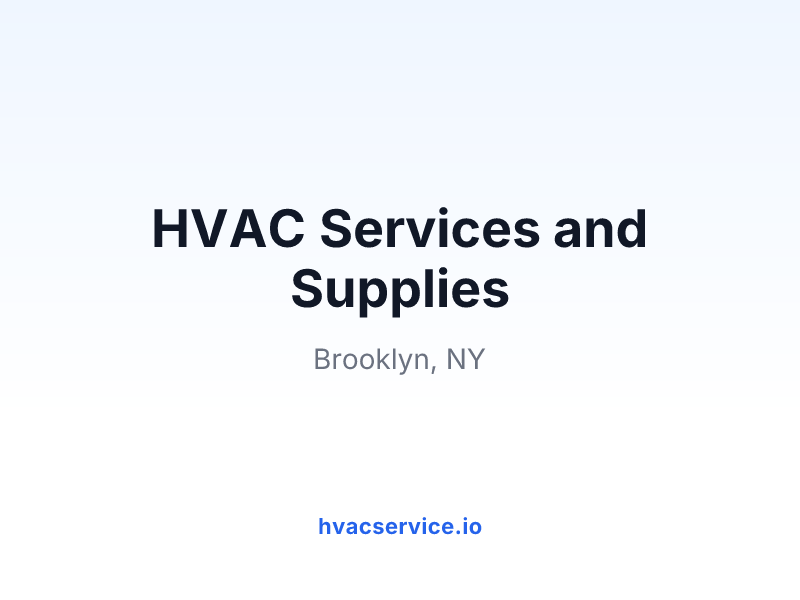 HVAC Services and Supplies