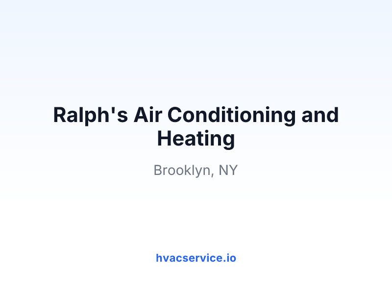 Ralph's Air Conditioning and Heating