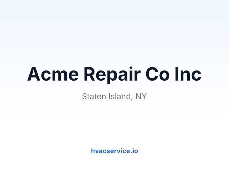 Acme Repair Co Inc