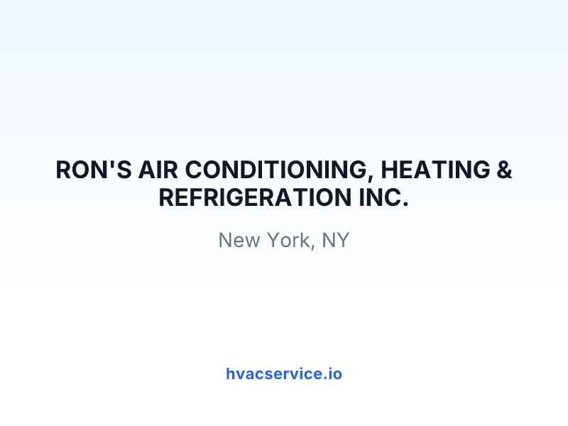 RON'S AIR CONDITIONING, HEATING & REFRIGERATION INC.