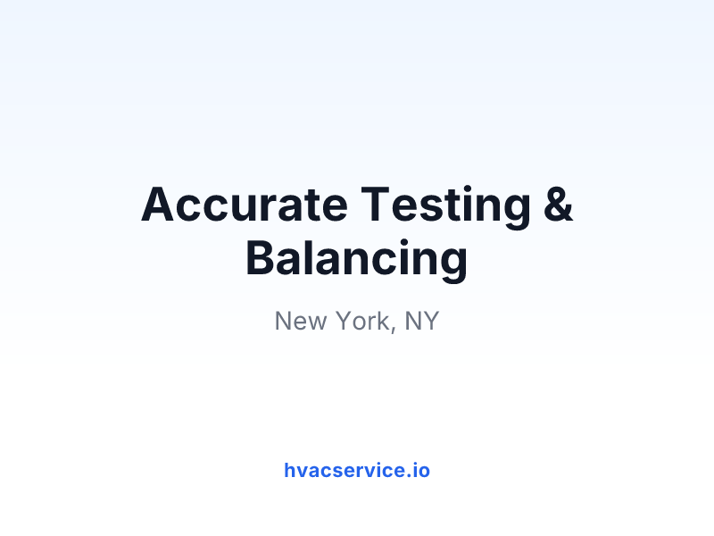 Accurate Testing & Balancing