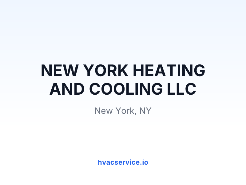 NEW YORK HEATING AND COOLING LLC