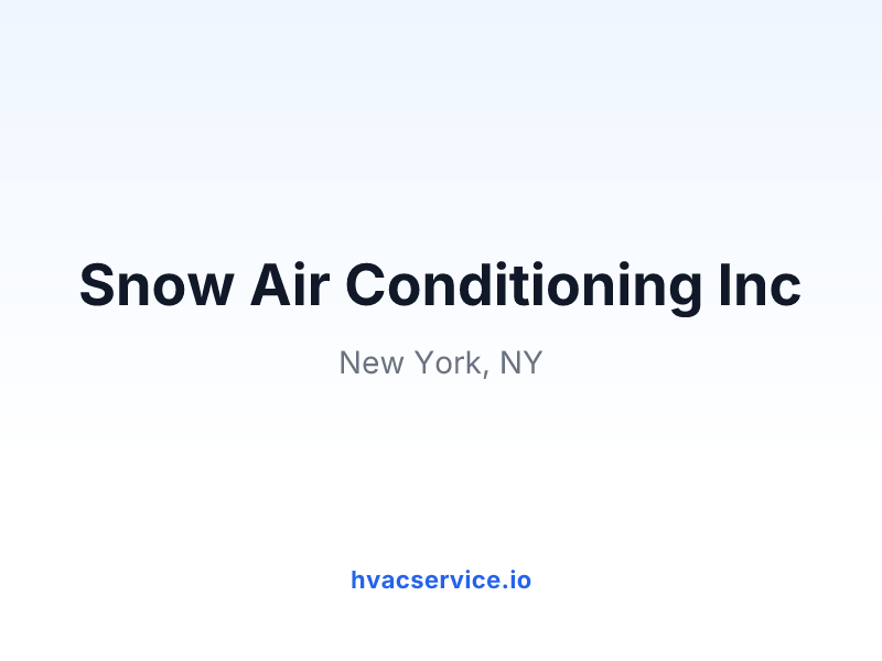 Snow Air Conditioning lnc