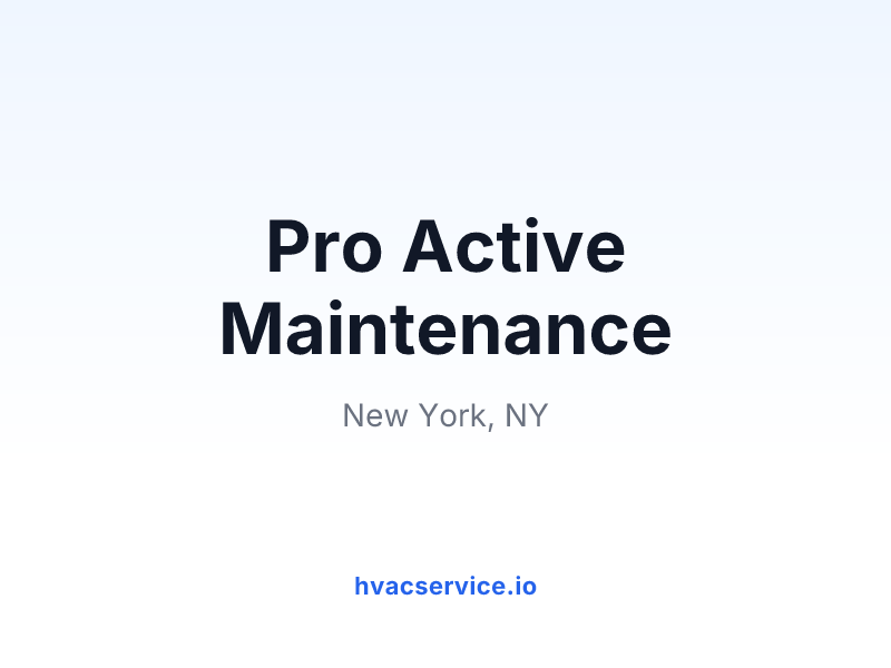 Pro Active Maintenance